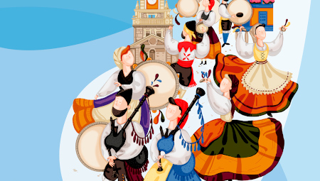Folclor na Cai: Banda Gaites Xácara / Agrupación Folklórica La Inmaculada