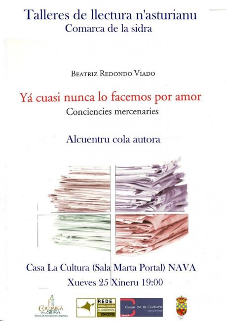Cartelu alcuentru colos llectores Beatriz R. Viado 'Yá cuasi nunca lo facemos por amor' Nava