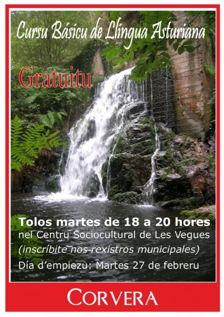 Cartelu Cursu Básicu de Llingua Asturiana Corvera 2018