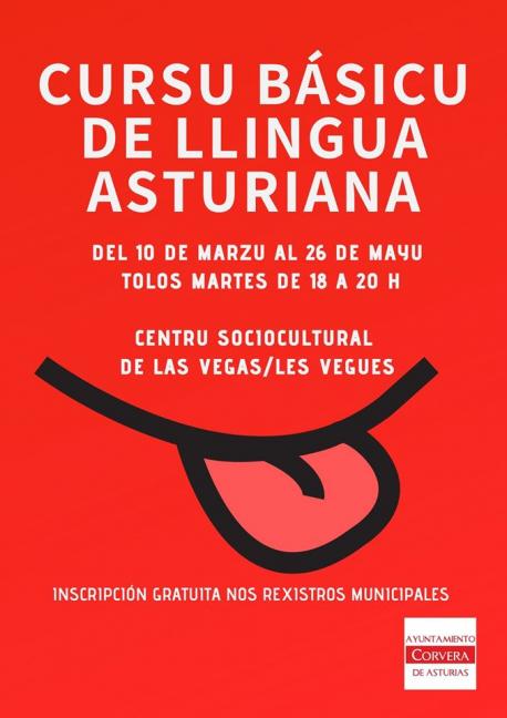 Cartelu Cursu Básicu de Llingua Asturiana de Corvera 2020