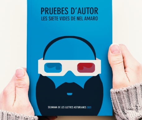 Cartelu del Día del Llibru Asturianu 2021 recortáu llibru