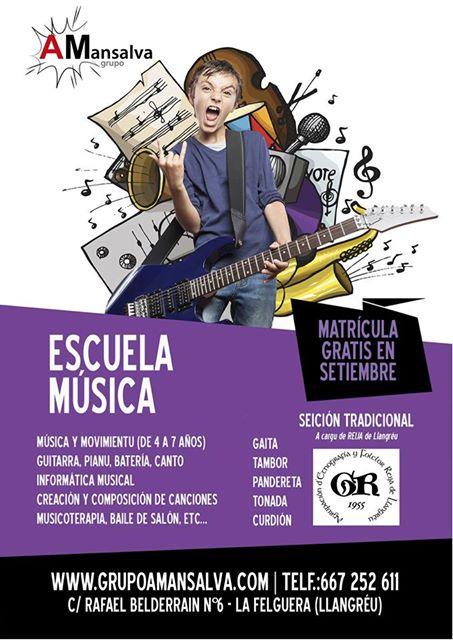 Abierta la matrícula pa la Escuela Música d'A Mansalva en La Felguera