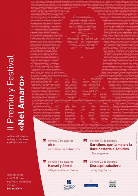 Cartelu II Premiu y Festival Nel Amaro de Teatru Profesional en Llingua Asturiana y Gallego-asturiano