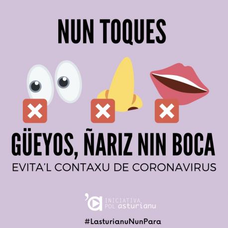 Cartelu 'Nun toques' Iniciativa pol Asturianu