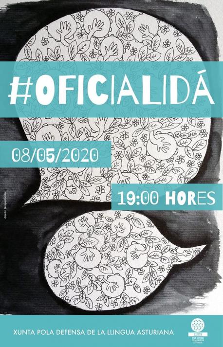 Cartelu Oficialidá XDLA XLI Día de les Lletres Asturianes