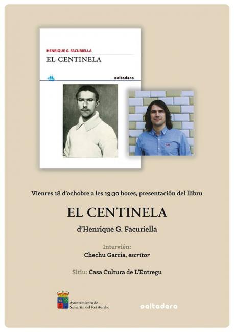 Cartelu presentación 'El centinela' de Facuriella en L'Entregu