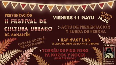 Cartelu presentación II Festival de Cultura Urbano de Samartín