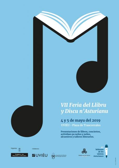 Cartelu VII Feria del Llibru y Discu n'Asturianu