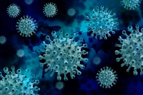 Coronavirus SARS-CoV-2 azul
