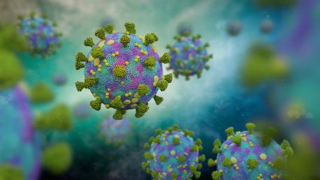Coronavirus SARS-CoV-2 verde rosa