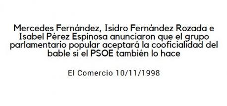 Cherines y el PP propunxéron-y la cooficialidá al PSOE en 1998