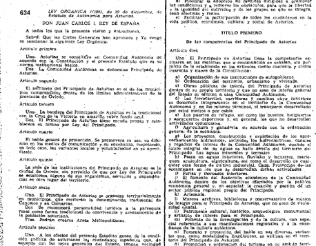 Estatutu d'Autonomía orixinal 1982