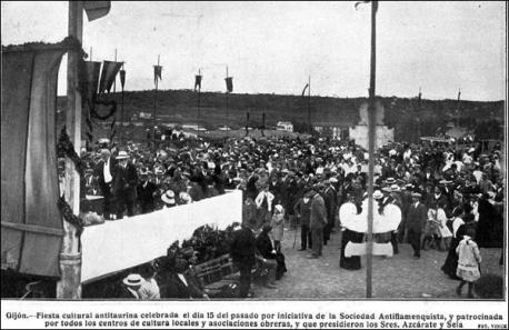 Fiesta cultural antitaurina en Xixón 1914