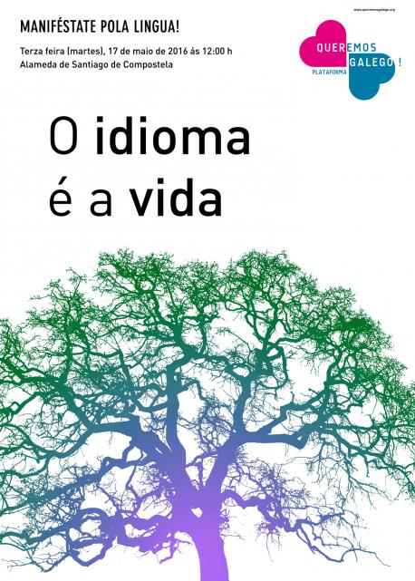 'O idioma é a vida' ye'l lema de la manifestación de Santiago de Compostela pol Día das Letras Galegas