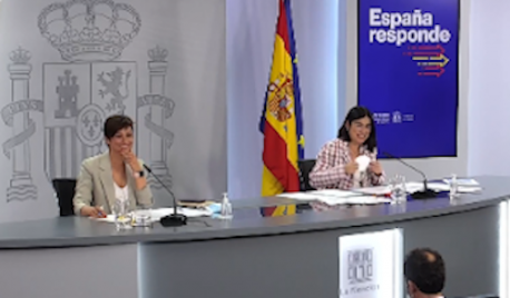 Isabel Rodríguez y Carolina Darias Conseyu de Ministros fin mázcara interior 