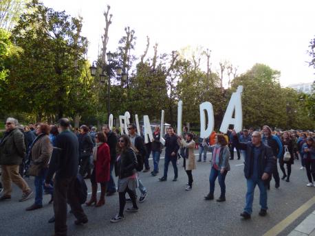 Manifestación nel Día de les Lletres Asturianes (08/05/18)