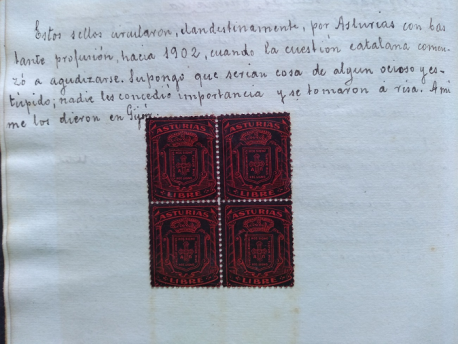 Manuscritu sellos 'Asturias libre'