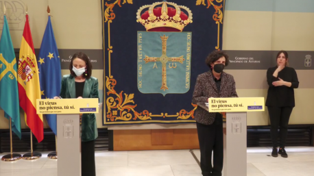 Melania Álvarez García y Berta Piñán rueda de prensa PNL oficialidá