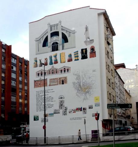 Inauguróse'l mural d'Avilés, que nun incorporó testu n'asturianu