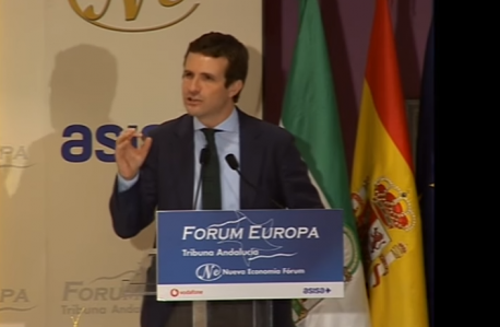Pablo Casado bable nel Fórum Europa Tribuna Andalucía