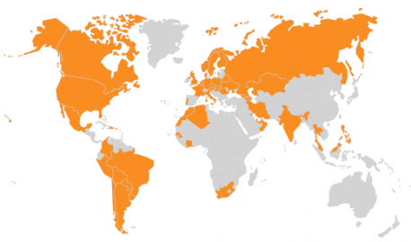 Países participantes nel XVIII Puntu d'Alcuentru d'Asturex