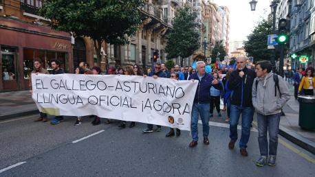 Pancarta gallego-asturiano Día de les Lletres 2019