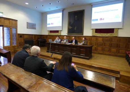 Adrián Martínez Expósito, Antón García, Isidro Sánchez y Xulio Viejo presentación Fernán-Coronas