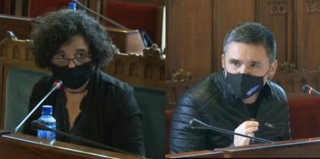 Berta Piñán y Rafael Palacios na comisión de Cultura, Política Llingüística y Turismu cultura en RTP