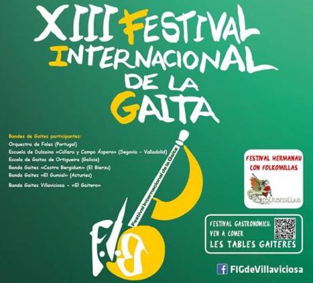 Villaviciosa celebrá dende'l xueves 30 la XIII edición del so Festival Internacional de Gaita
