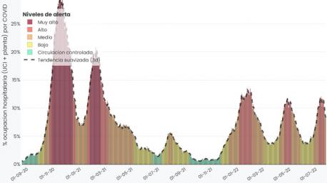 Gráficu porcentaxe d'ocupación hospitalaria  24 de xunetu