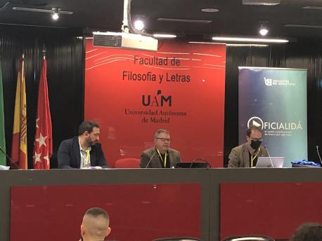 Inaciu Galán, Xosé Antón González Riaño y Avelino Corral I Congresu Internacional sobre la Llingua A