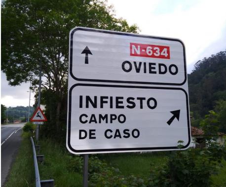Lletreru N-634 Piloña incumplimientu toponimia