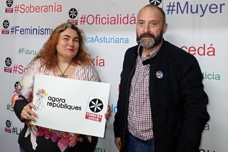 Llucía Fernández Marqués y Arturu Xosé Bermeyu candidatos Andecha 