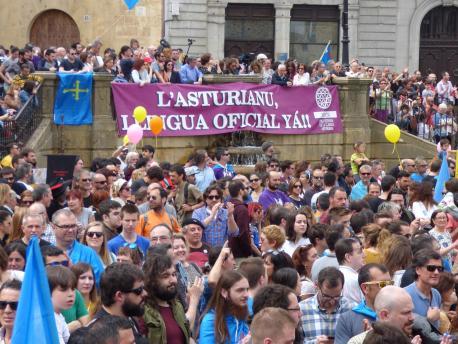 La sociedá asturiana sal una vegada más a la cai pa reclamar la igualdá de derechos llingüísticos