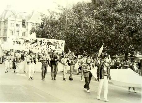Manifestación Xunta pola Defensa de la Llingua Asturiana (XDLA) primeros años