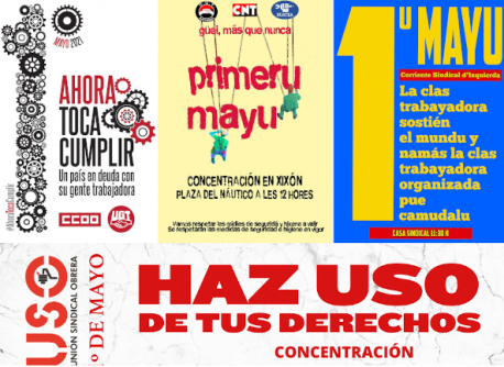 Mosaicu cartelos Primeru Mayu completu