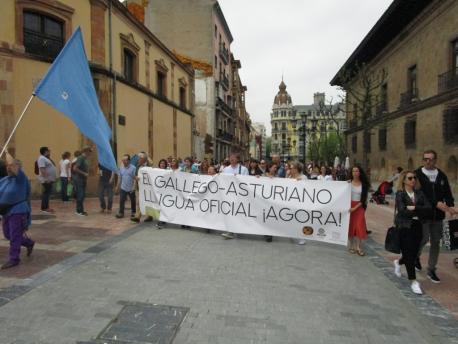 Pancarta Oficialidá gallego-asturiano