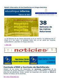 Un boletín de calter mensual va informar de les novedaes en materia llingüística nel ámbitu educativu