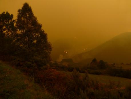 Asturies alboreció con 99 quemes en 32 conceyos